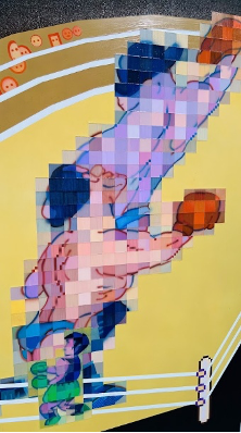 圖8游智涵，〈Round 4〉，壓克力，80x105 cm，2024，筆者局部拍攝。